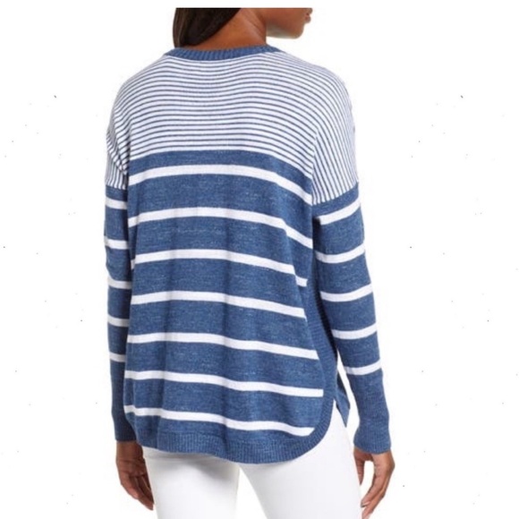 Vineyard Vines Stripe 100% Cotton Sweater Blue Size Large - Picture 2 of 9